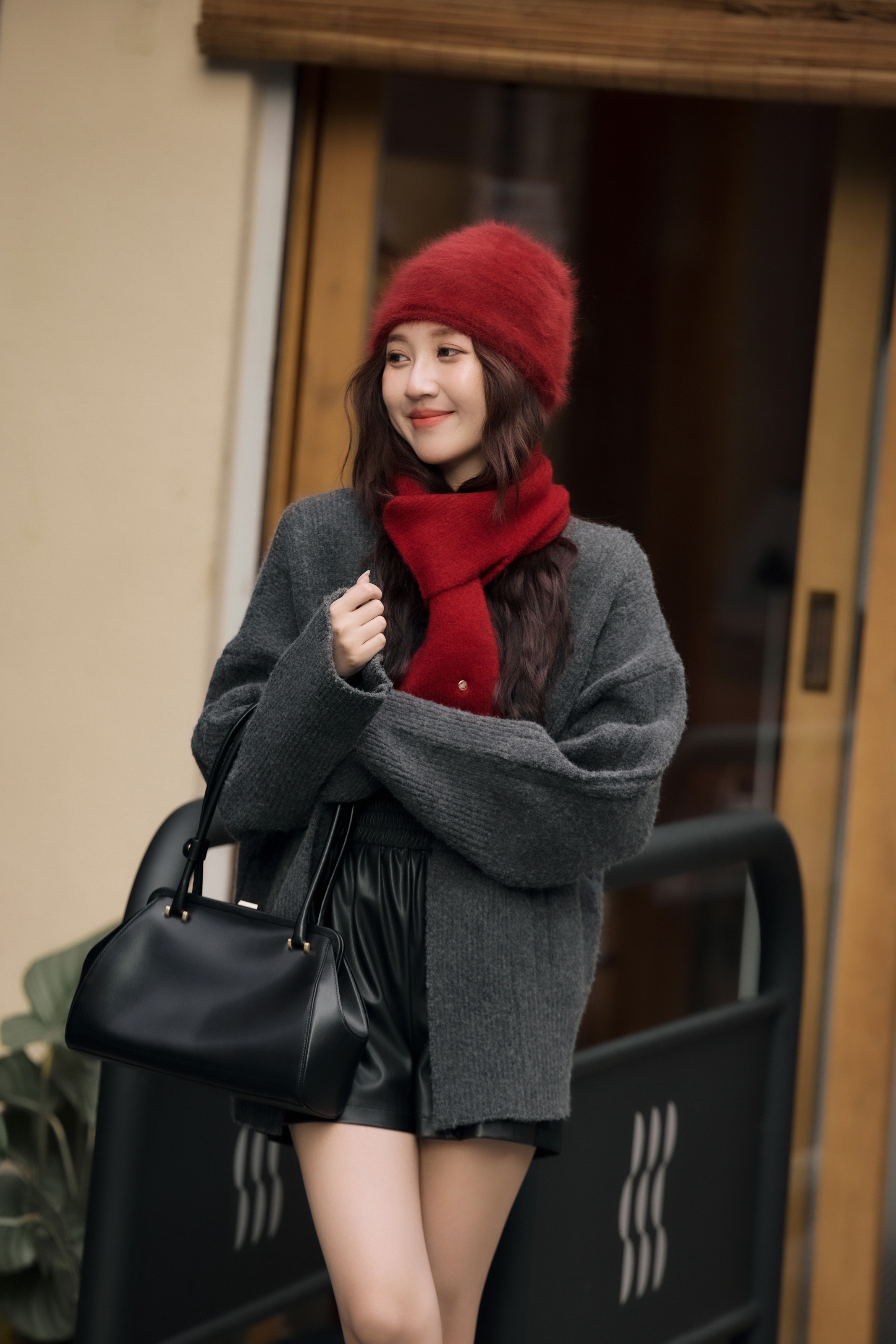 親膚針織開襟毛衣