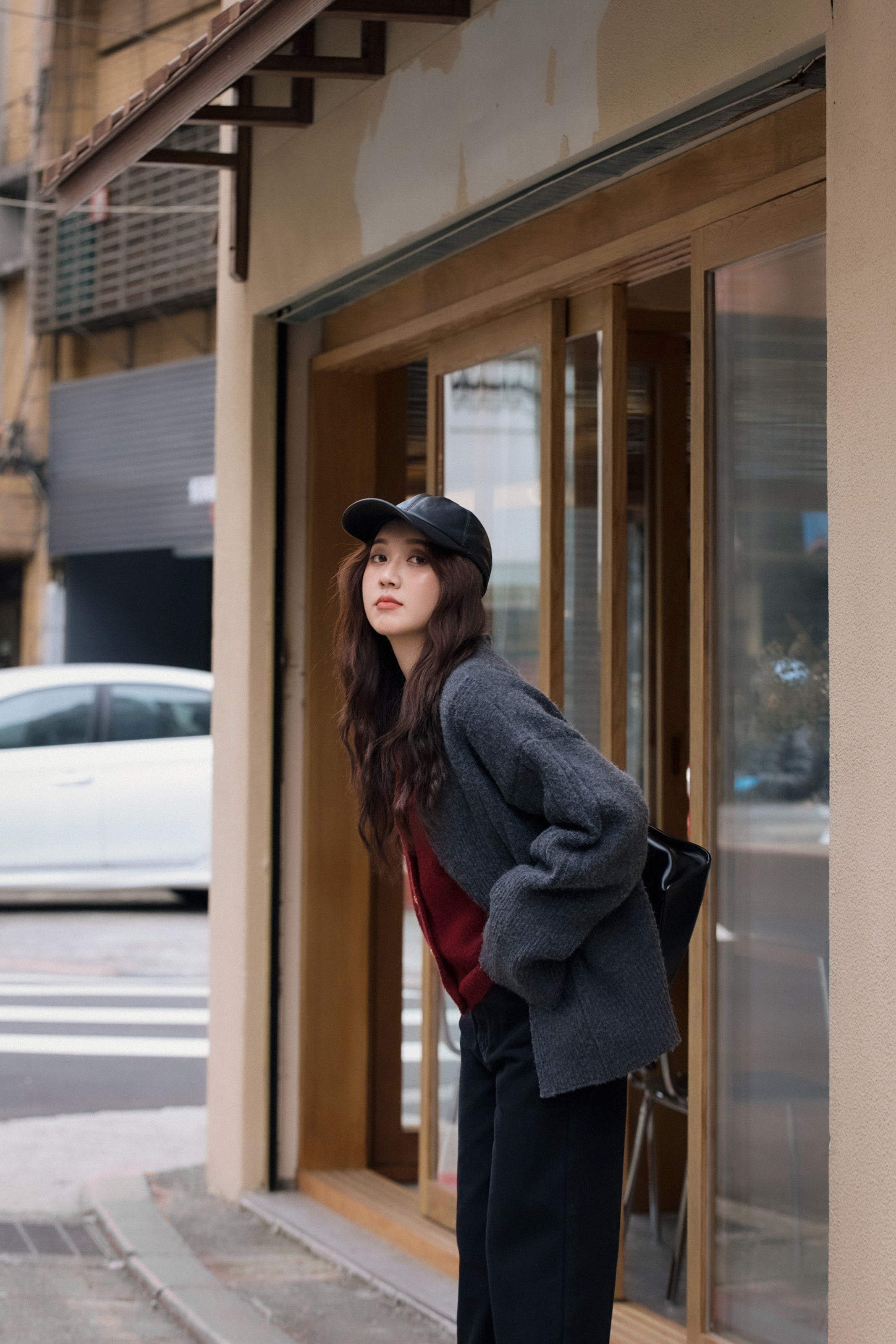 親膚針織開襟毛衣