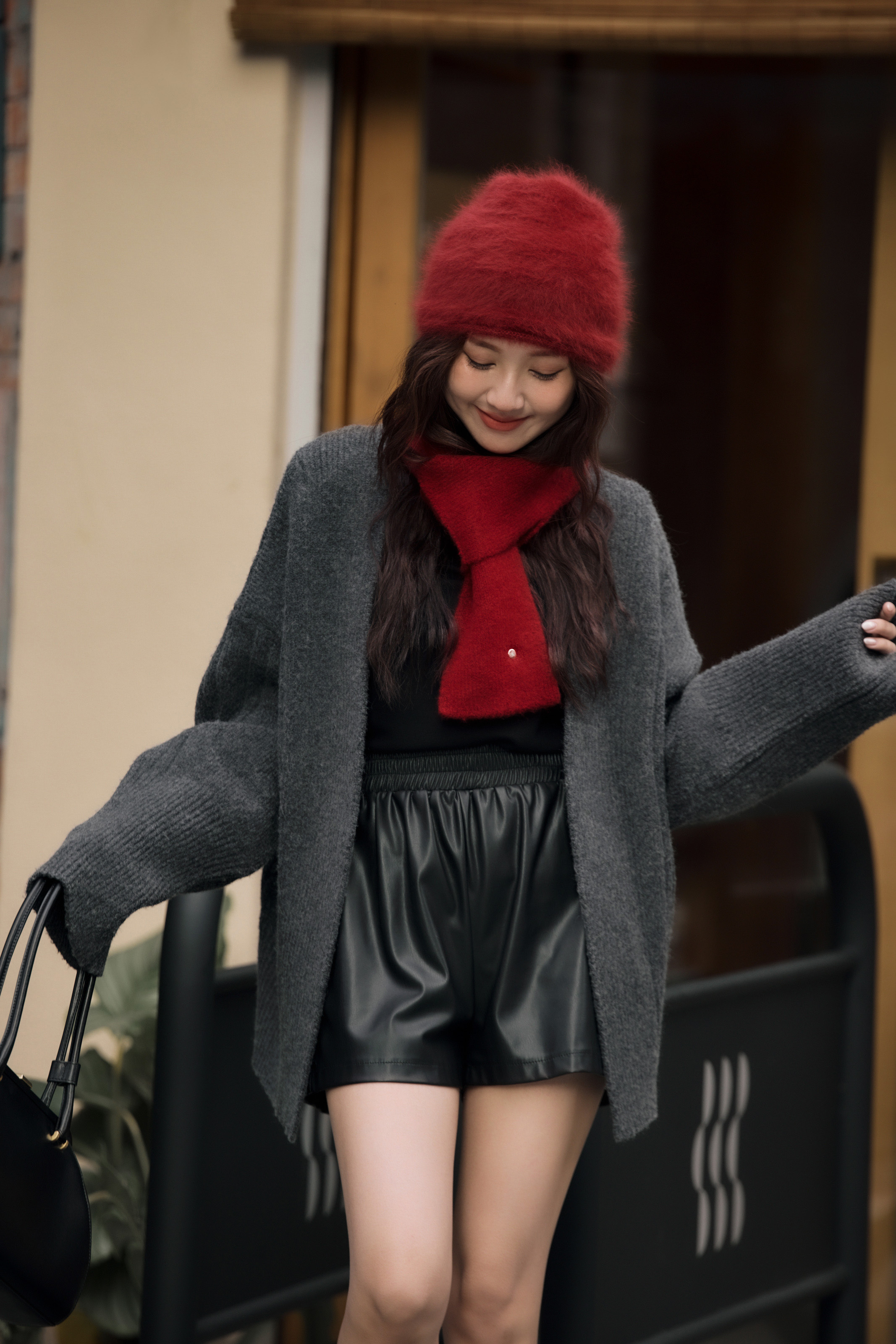 親膚針織開襟毛衣