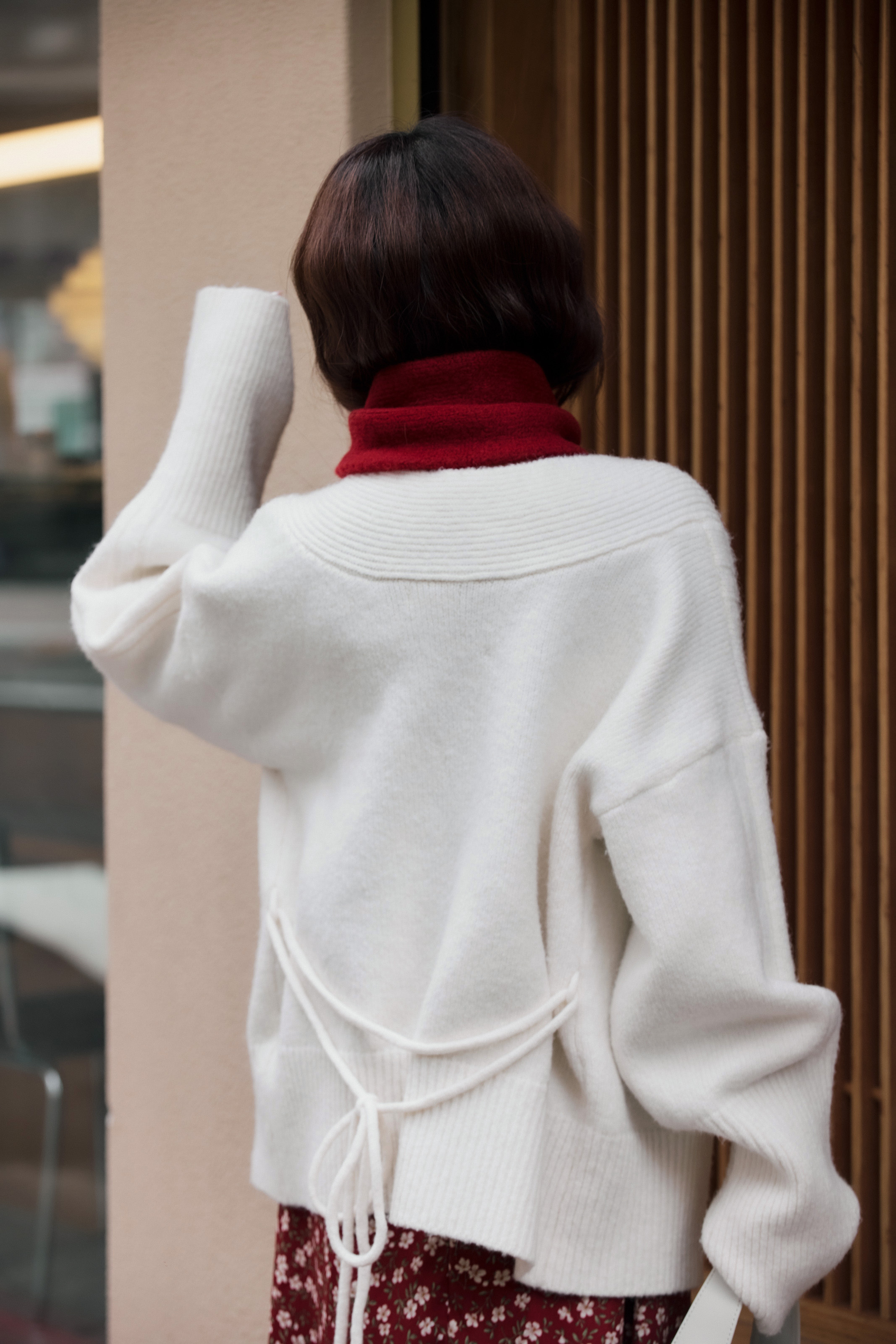 親膚針織開襟毛衣