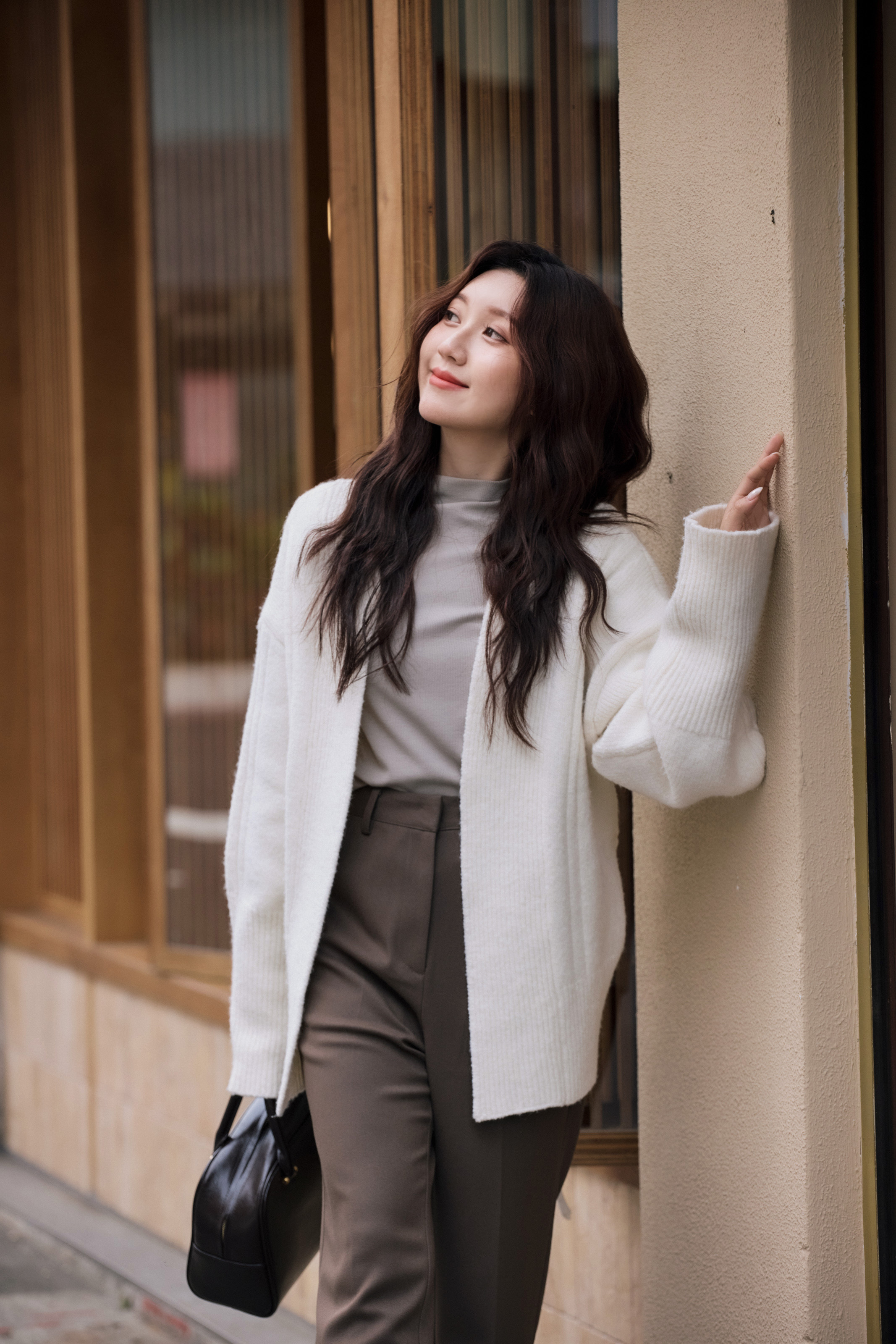 親膚針織開襟毛衣