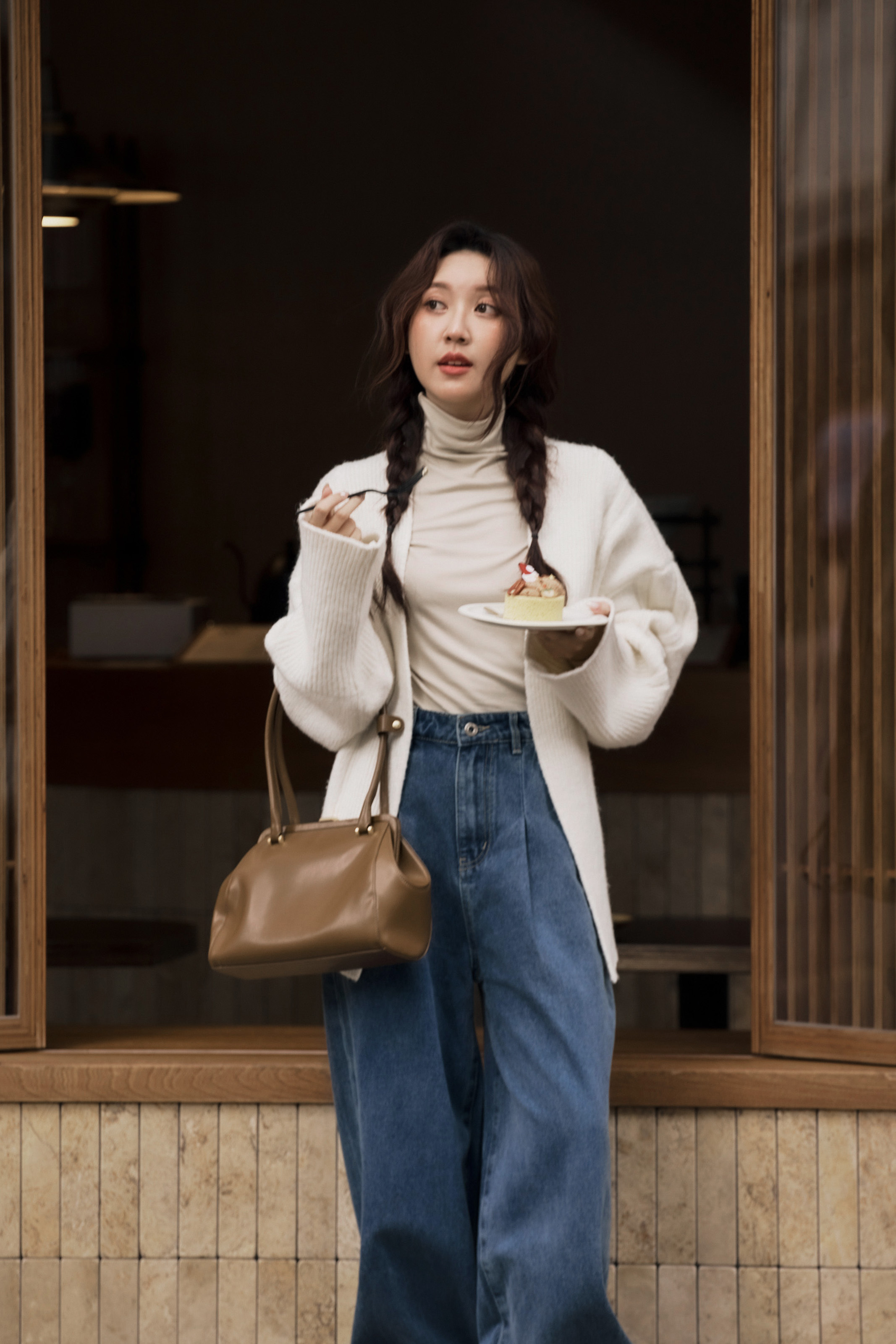 親膚針織開襟毛衣