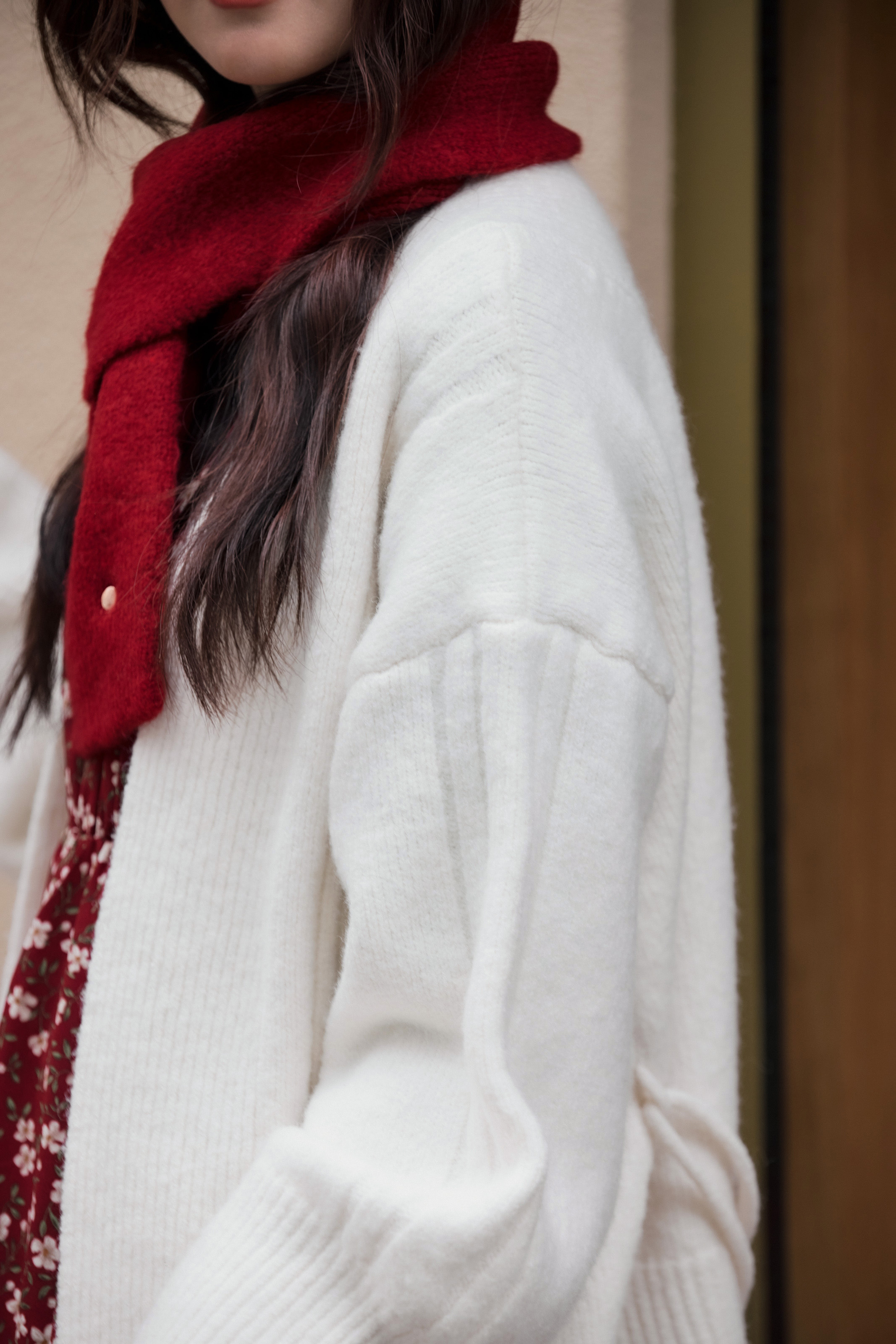 親膚針織開襟毛衣