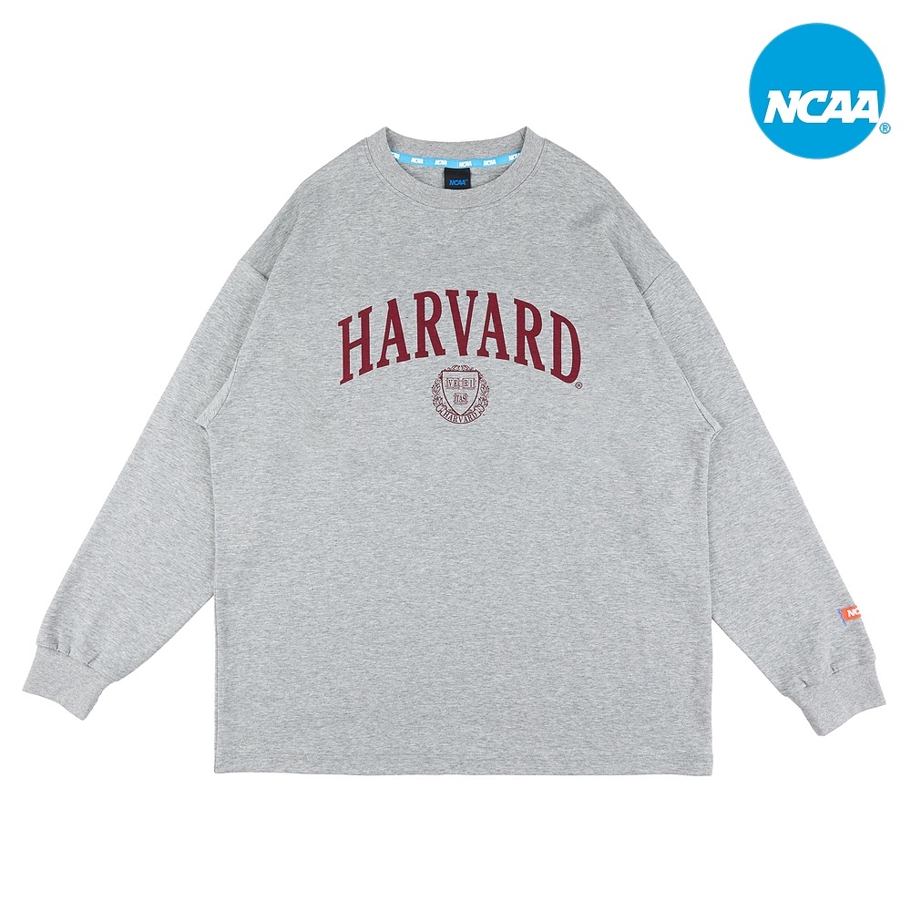 【NCAA】哈佛大學Harvard基本印花logo薄長T-灰