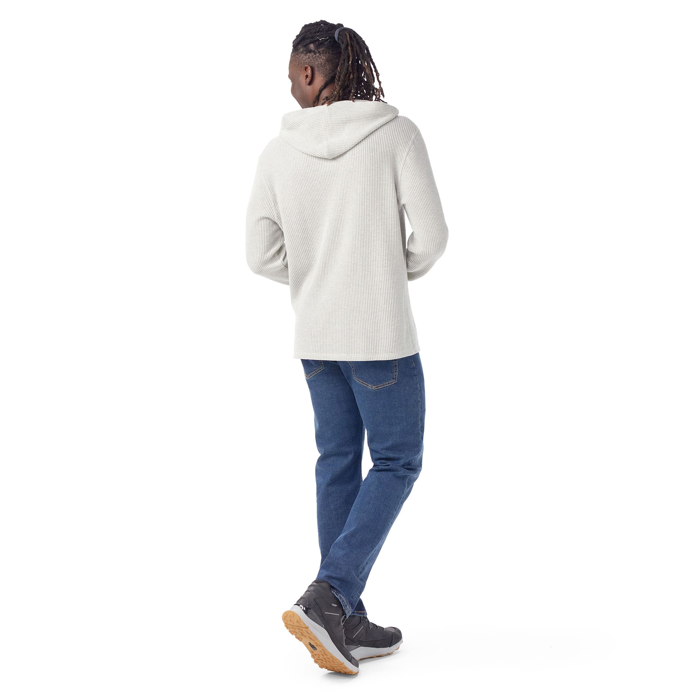 Smartwool Men's Waffle Henley Hoodie 男款 亨利領 亨利衫-華夫格 連帽長袖上衣 淺霧灰 SW002593047 [HappyOutdoor]