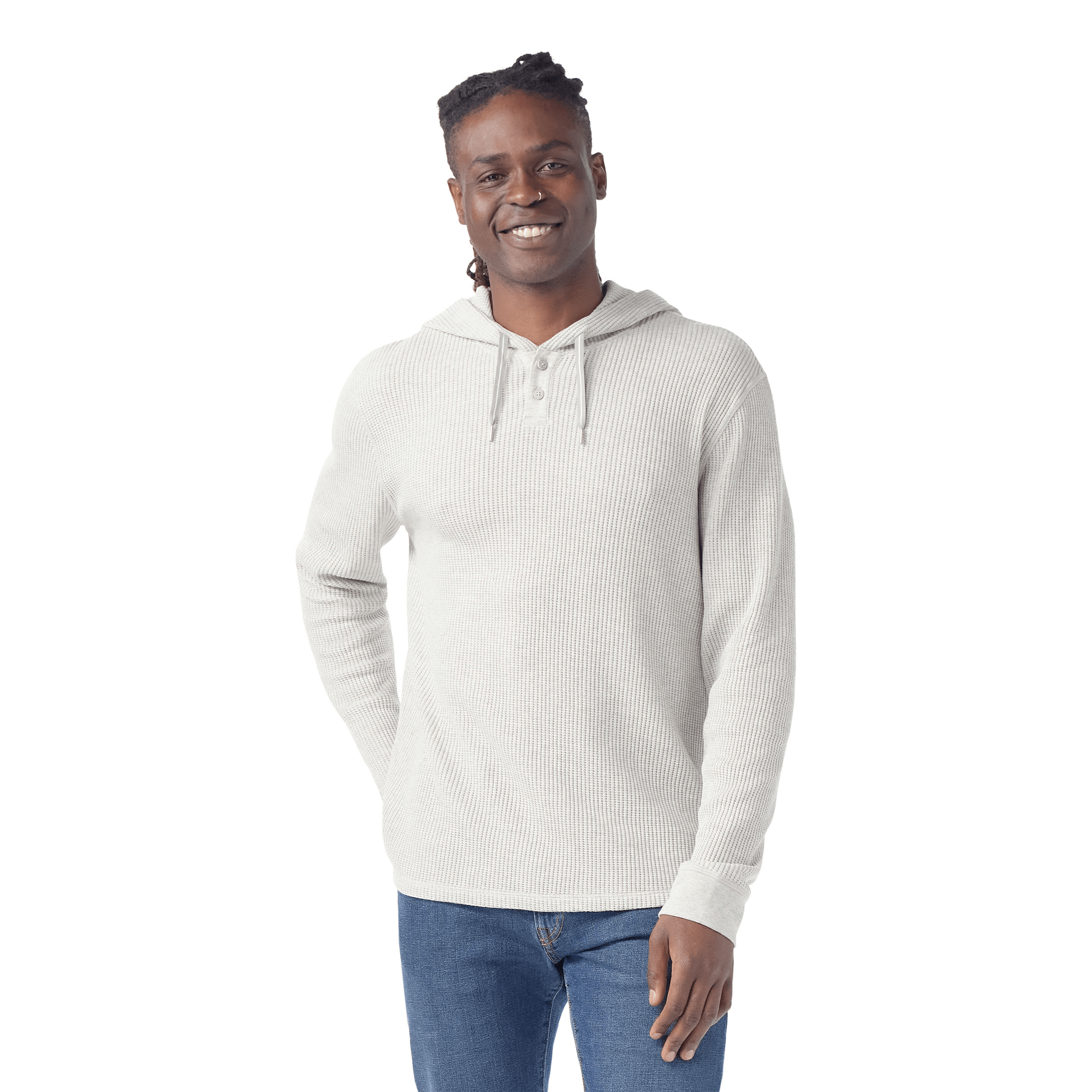 Smartwool Men's Waffle Henley Hoodie 男款 亨利領 亨利衫-華夫格 連帽長袖上衣 淺霧灰 SW002593047 [HappyOutdoor]
