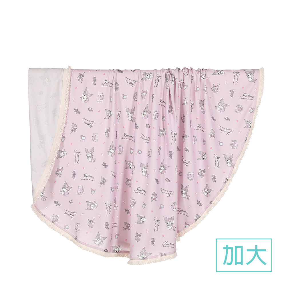 La Millou波蘭 竹纖涼感巾加大款圓形流蘇｜抗菌包巾｜KUROMI酷洛米聯名款_睡睡篇