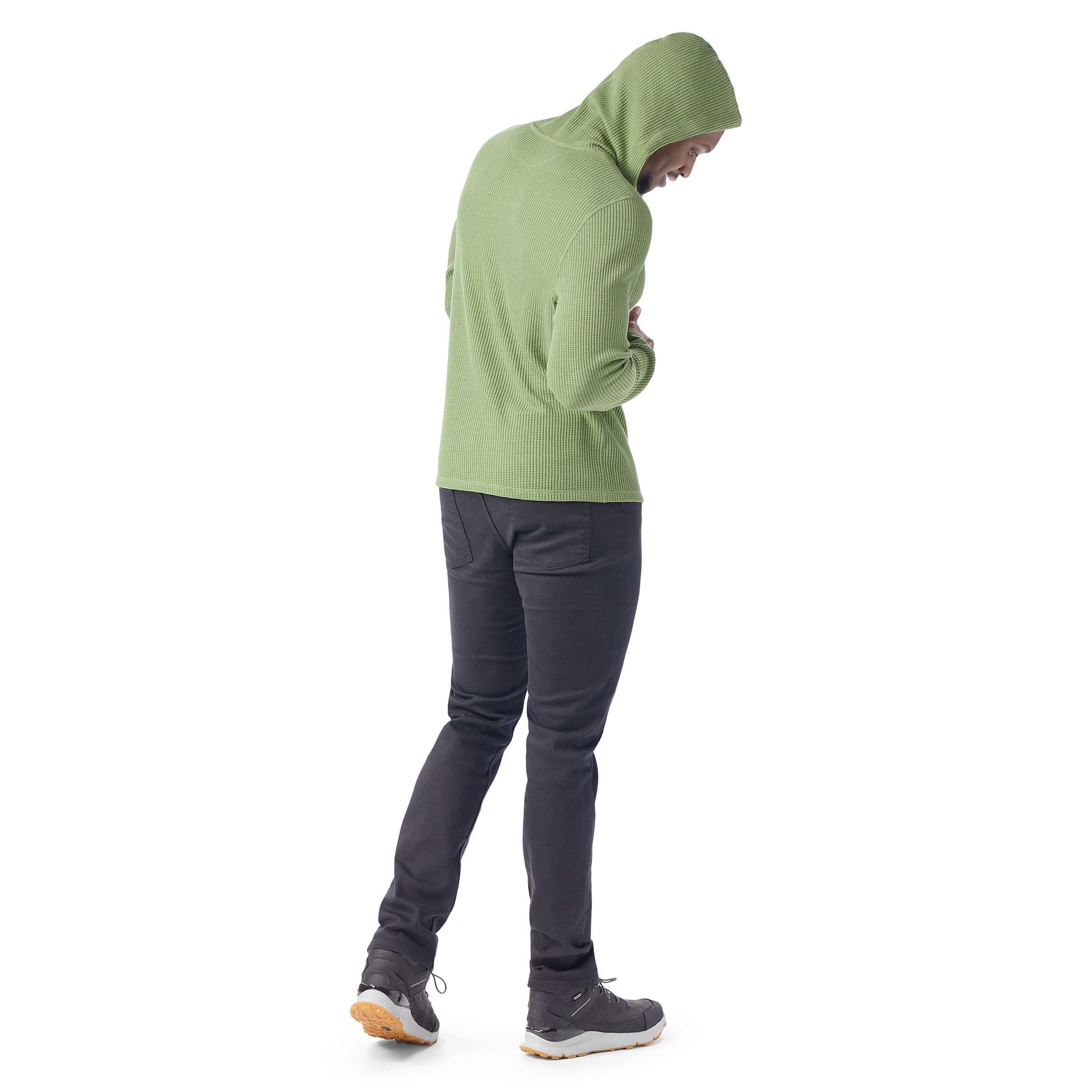 Smartwool Men's Waffle Henley Hoodie 男款 亨利領 亨利衫-華夫格 連帽長袖上衣 蕨綠 SW002593N06 [HappyOutdoor]