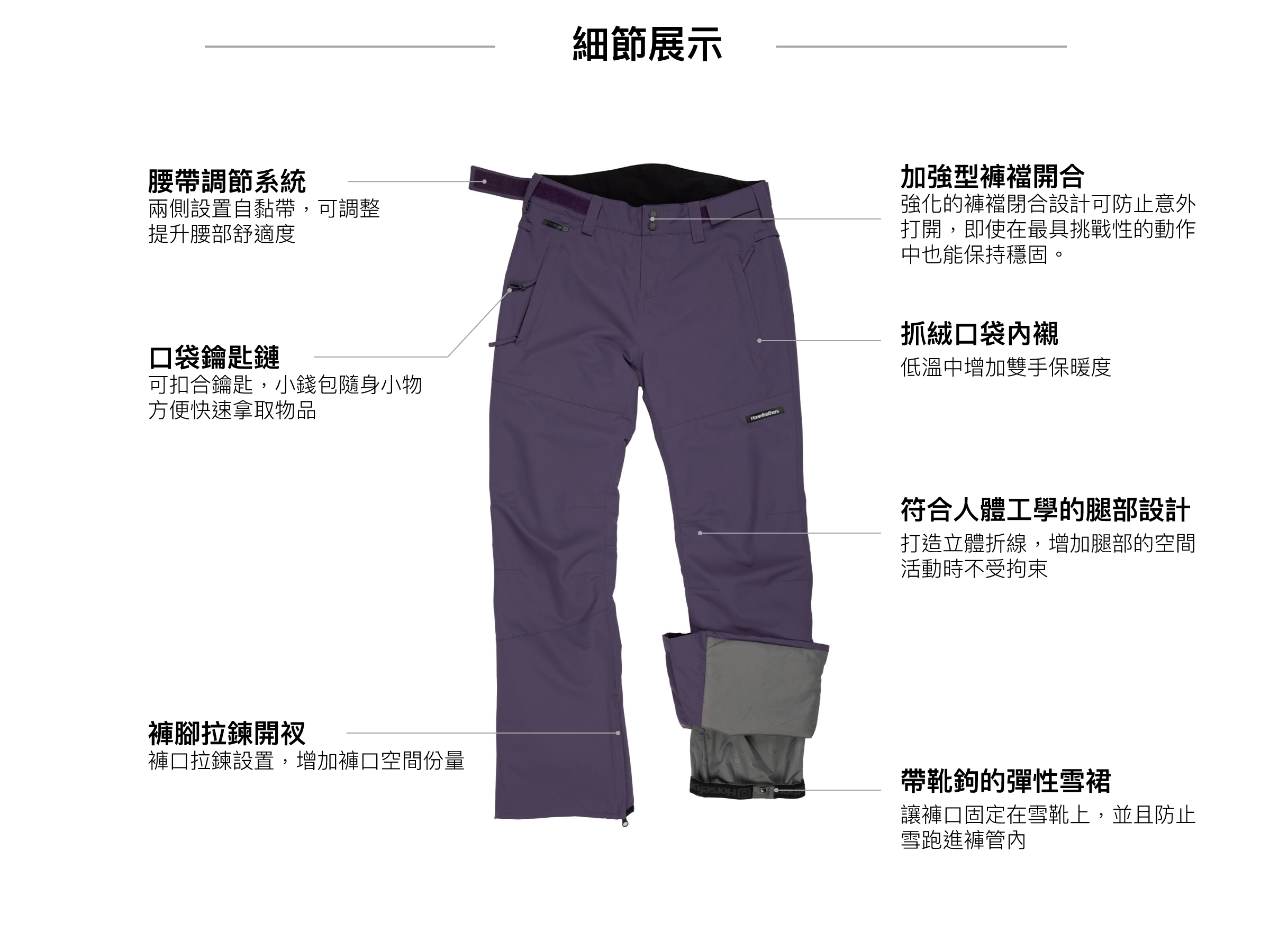 DIANE PANTS FW24女款滑雪褲 (10K/10K)細節展示