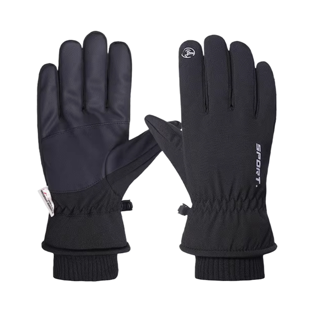 素色防風加絨保暖手套 中性款 (黑) 觸控/保暖/防寒/防潑水/防風 43CLW1890