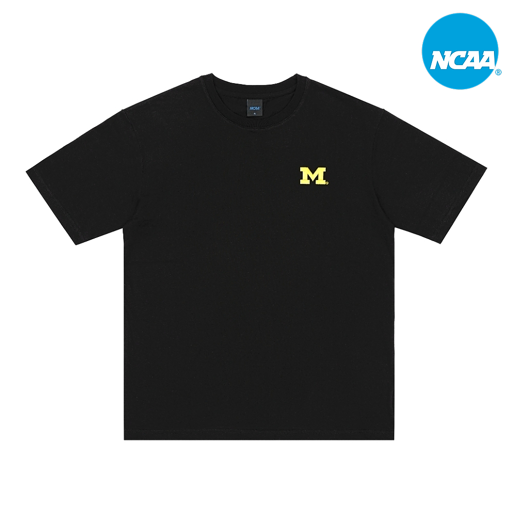 【NCAA】密西根大學 Michigan 中性LOGO圓領T-黑