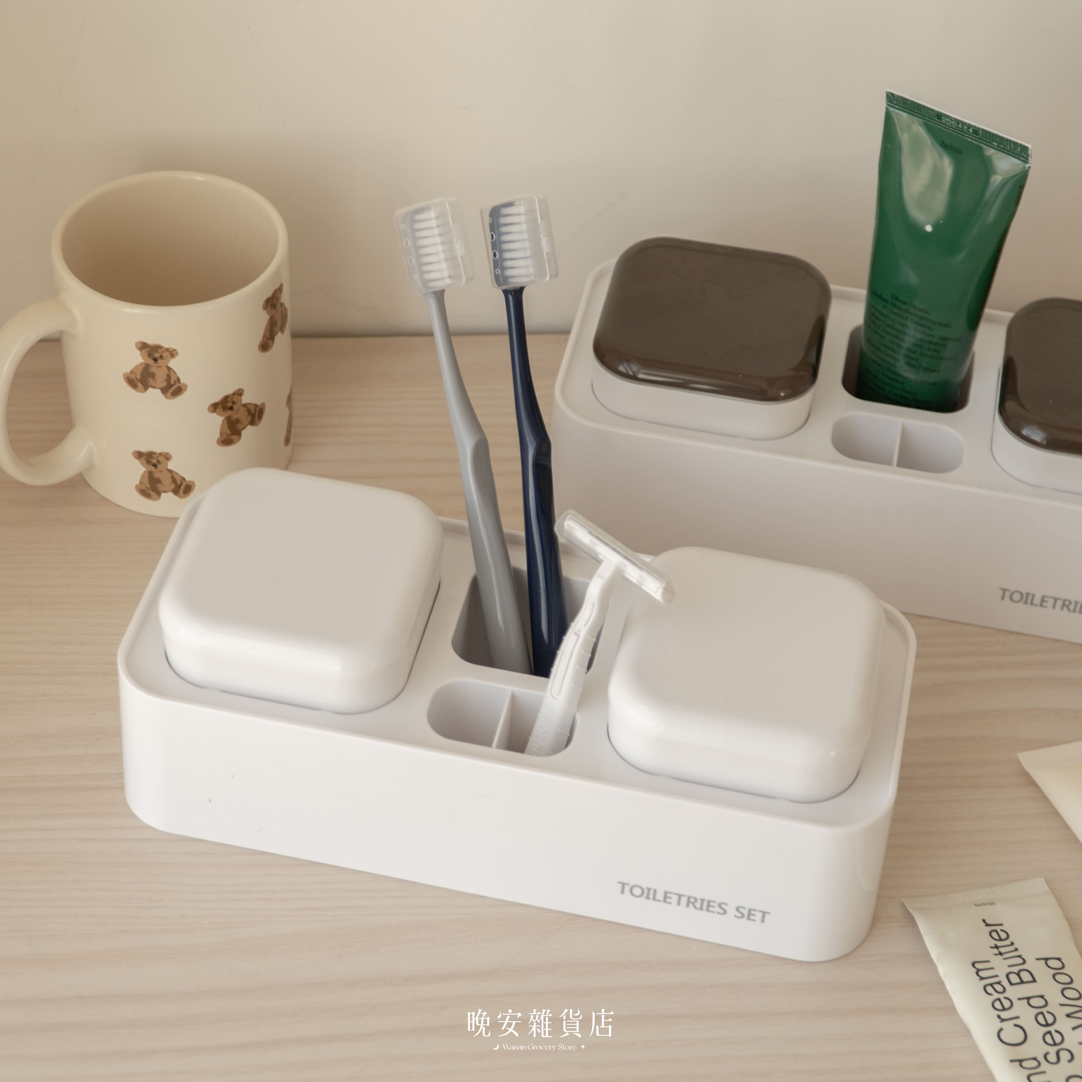 【浴室洗漱】免打孔牙刷壁掛架套組