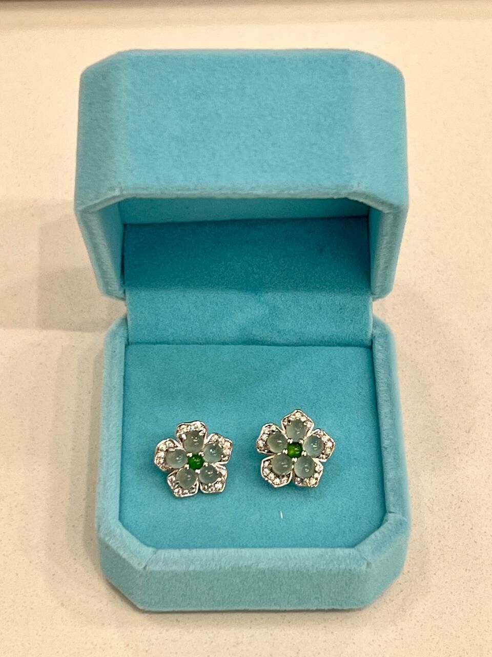 [S] GEMZ & CO CLTF GOOD GRADE JADEITE EARRINGS, Z111 (Z111)