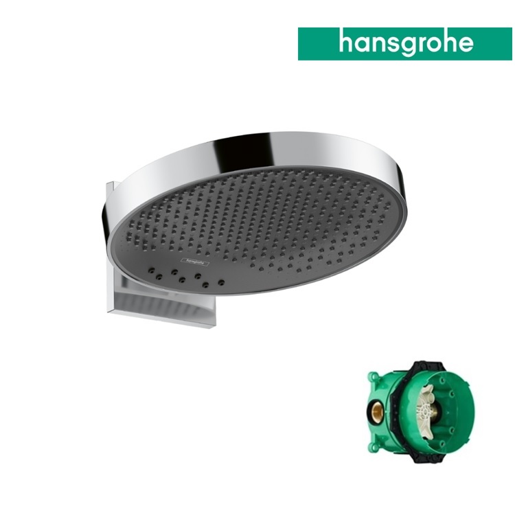 hansgrohe Rainfinity 26234, -000 + 01800, -180 Overhead shower 360 3jet with wall connection
