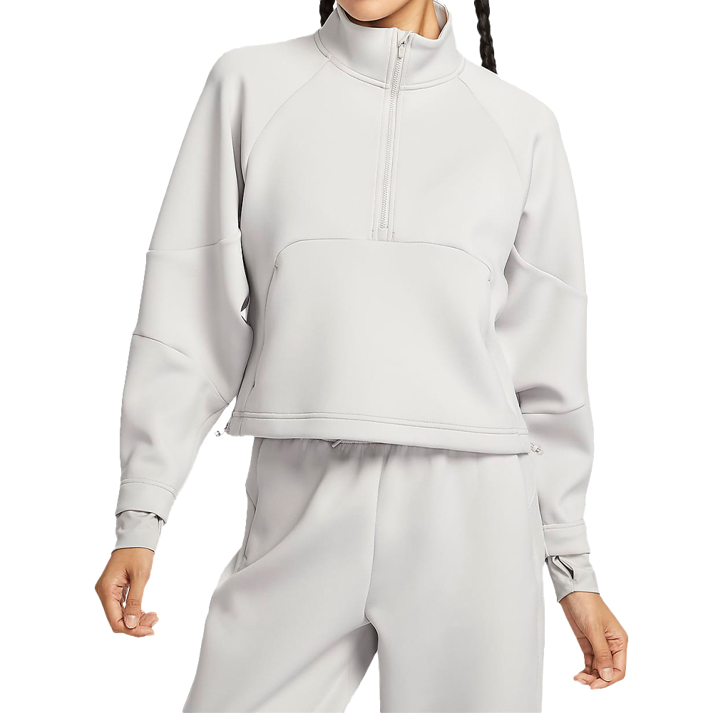 Nike Prima HZ Top 女款 灰色 運動 休閒 訓練 速乾 半拉鍊式 口袋 圓領 長袖 FB5231-014