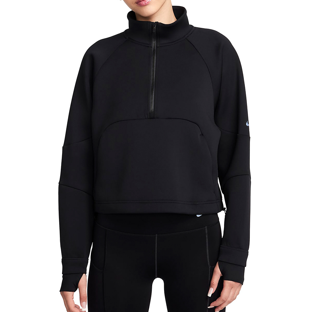 Nike Prima HZ Top 女款 黑色 運動 休閒 訓練 速乾 半拉鍊式 口袋 圓領 長袖 FB5231-010