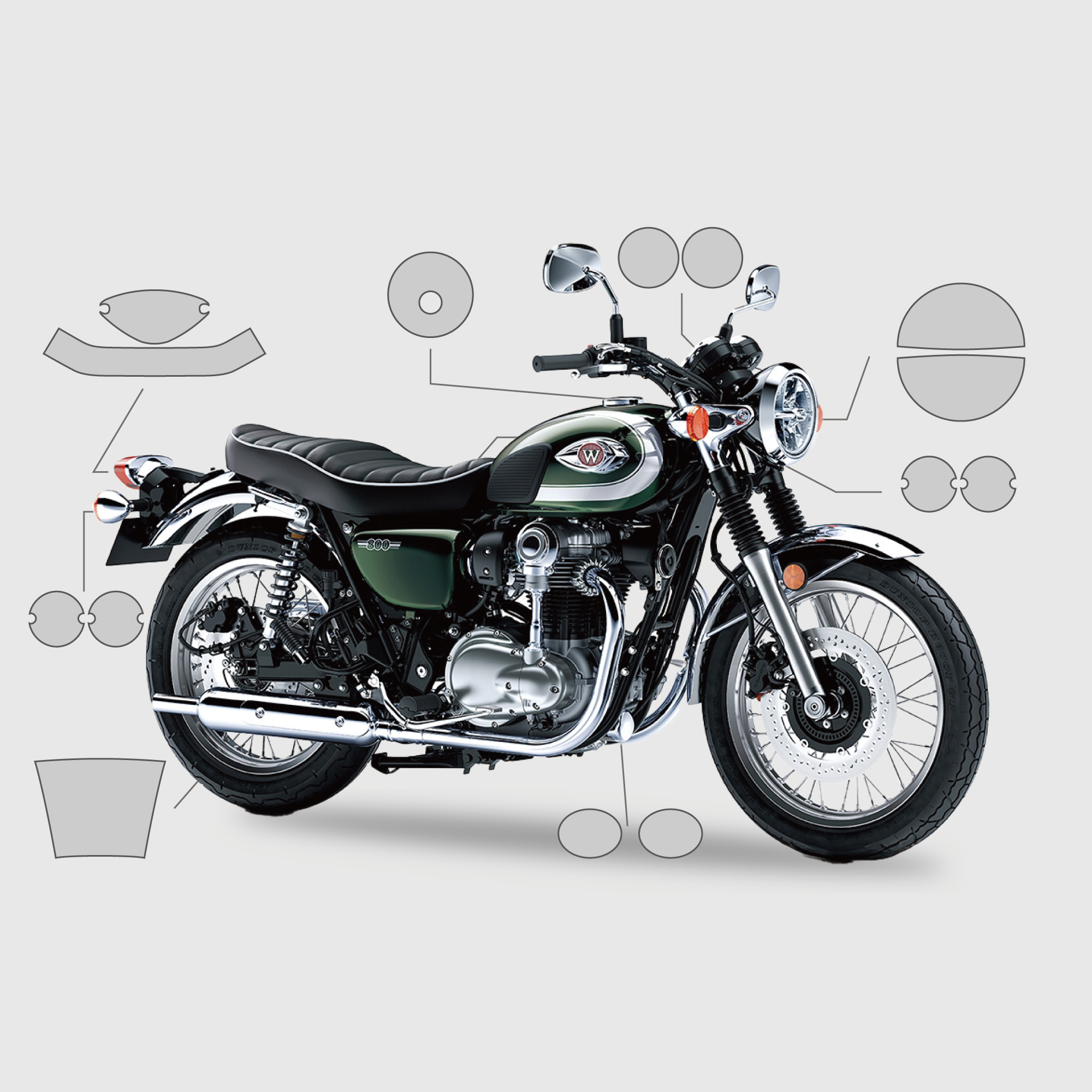 KAWASAKI W800｜3M頂級犀牛皮保護膜