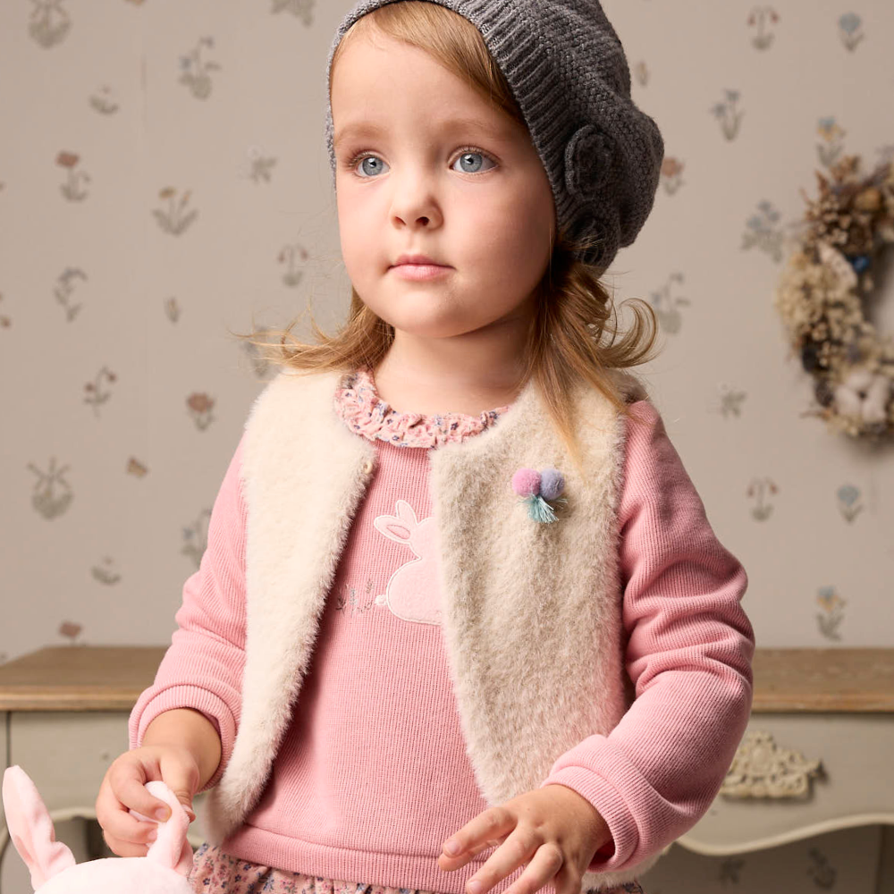 PIPPY氣質保暖圓領背心 米白