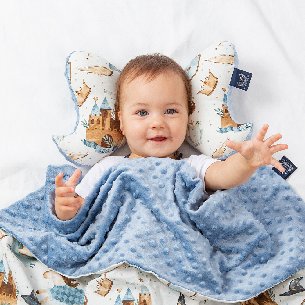 睡過夜枕被套組｜La Millou波蘭 單面巧柔豆豆毯(80x100cm)+天使枕｜多款可選