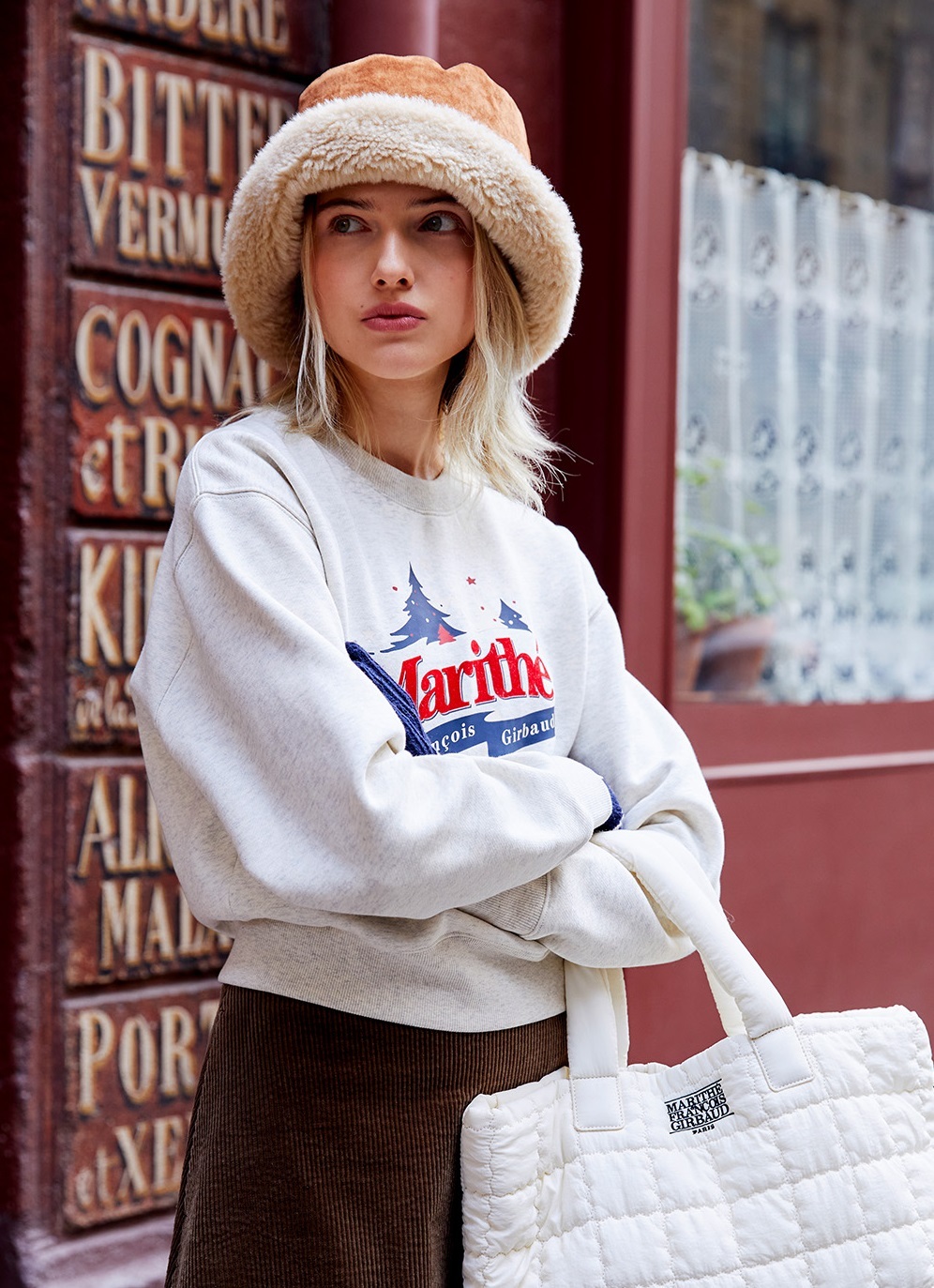 <韓國代購> MARITHE FRANCOIS GIRBAUD W WINTER CHALET CROP SWEATSHIRT BRUSHED