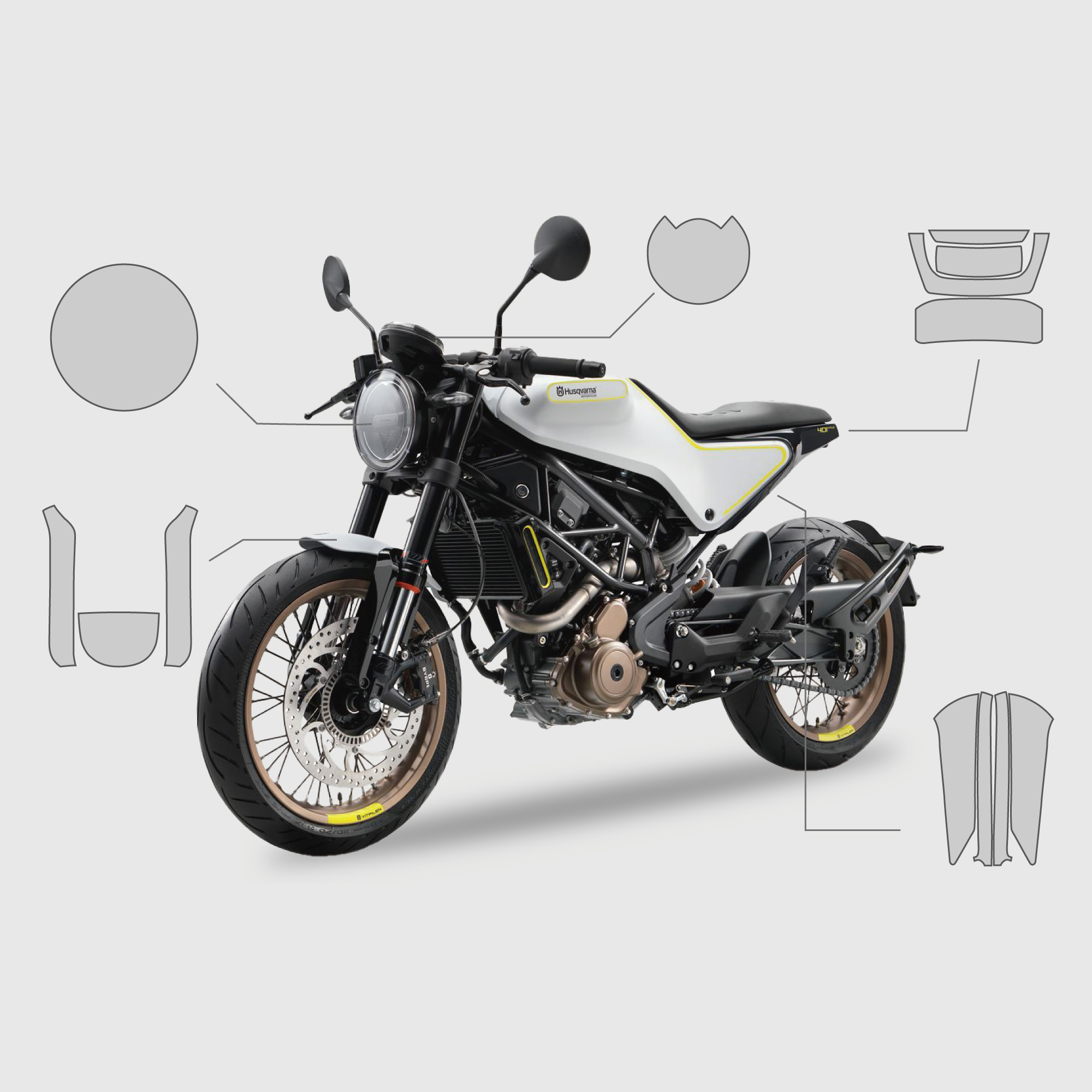 HUQVARNA VITPILEN 401｜3M頂級犀牛皮保護膜&卡夢碳纖維飾膜