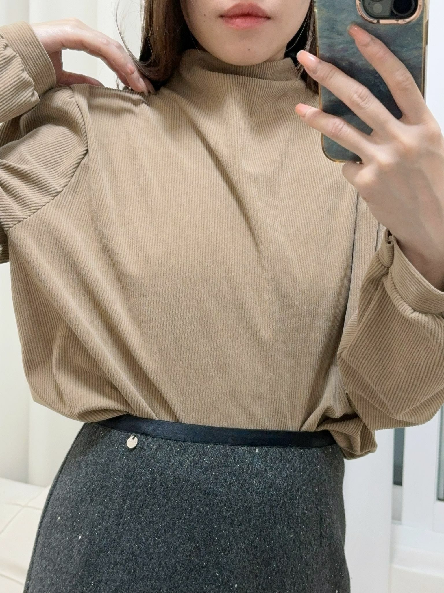 TOP#6651🤍寒係乾淨空氣感燈芯絨上衣