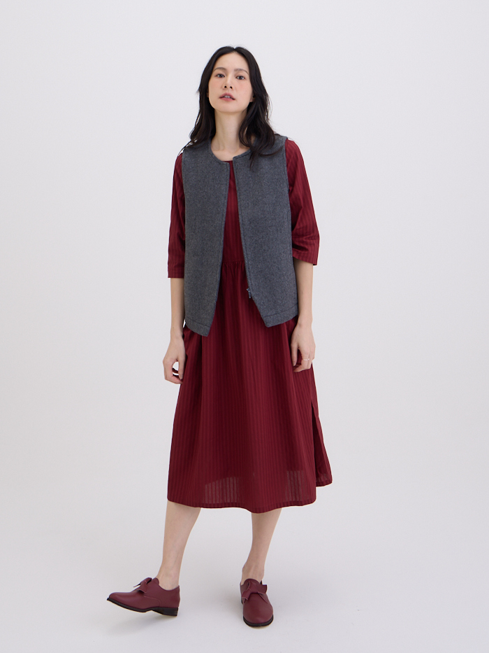 凱勒圓領拉鍊罩衫-鉛石