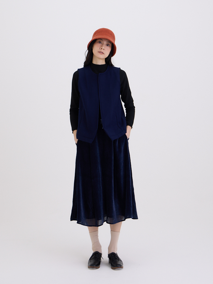 凱勒圓領拉鍊罩衫-藏青