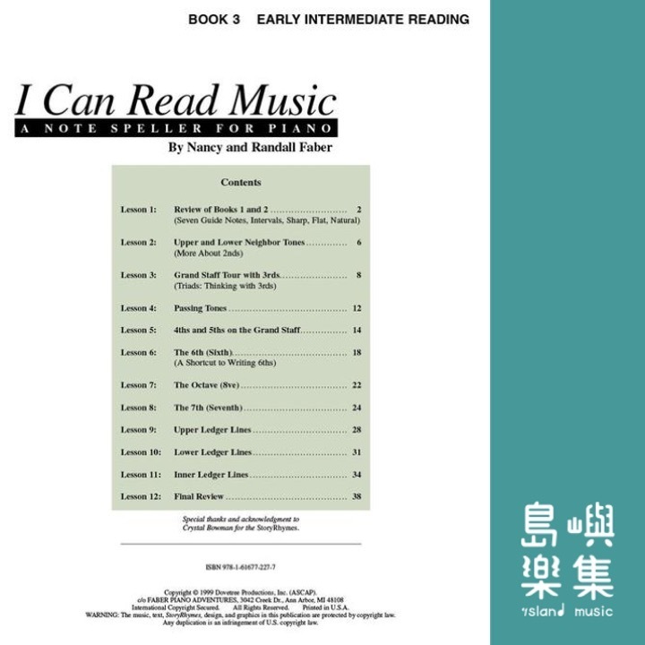 I Can Read Music – Book 3 Early Intermediate Reading