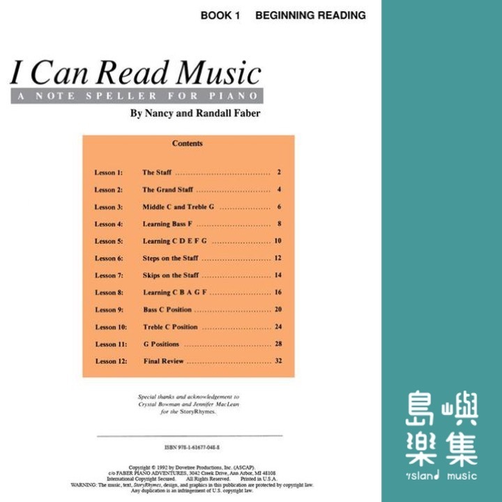 I Can Read Music – Book 1 Beginning Reading