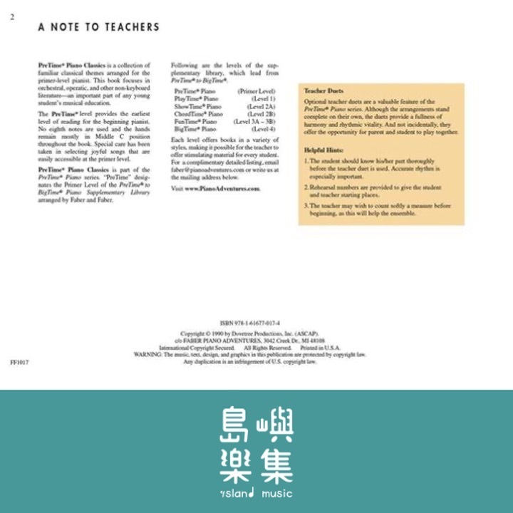 PreTime® Piano Classics - Primer Level