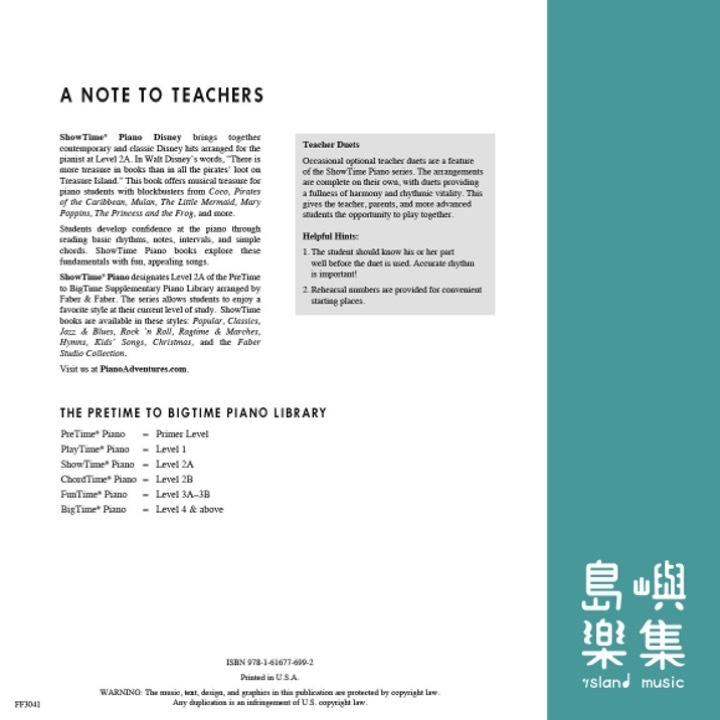 ShowTime® Piano Disney - Level 2A