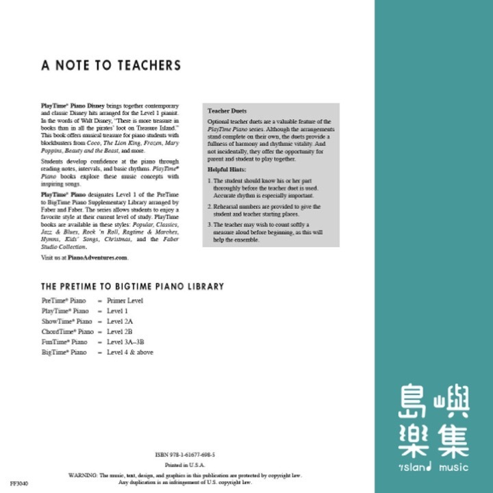 PlayTime® Piano Disney - Level 1