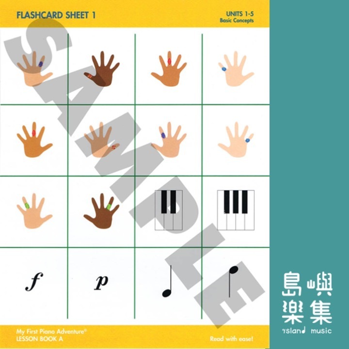 My First Piano Adventure® Flashcard Sheets - For the Young Beginner