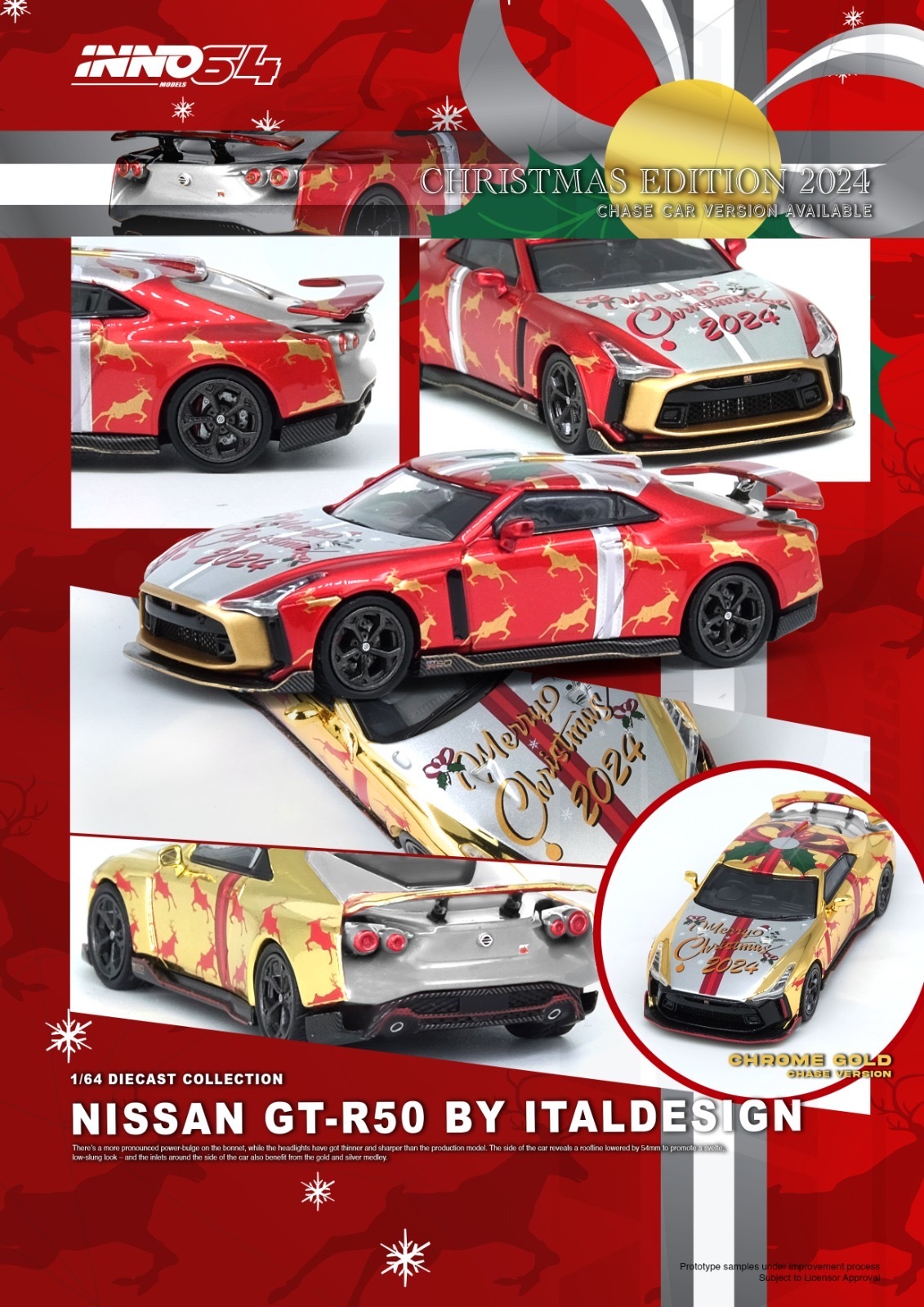 【預訂】INNO64 Die-Cast Nissan GT-R50 "X'MAS 2024" Special Edition