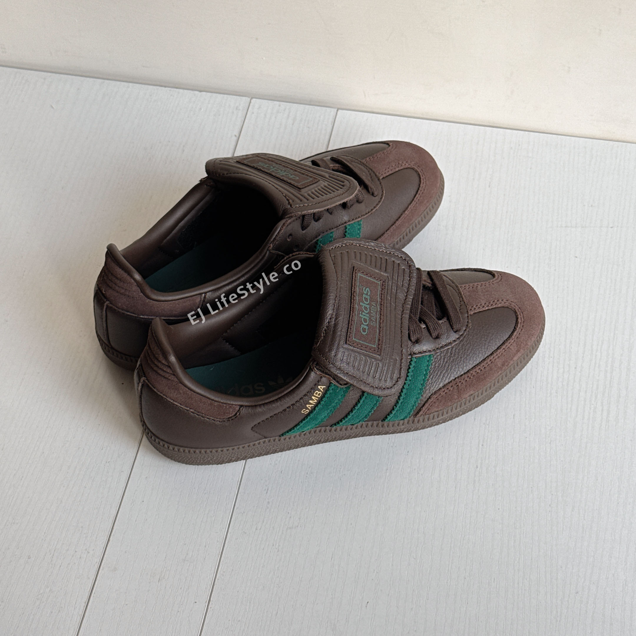 BILLY'S  X ADIDAS SAMBA LT 10週年紀念款 棕綠 復古綠 咖啡色 鞋舌翻蓋 大鞋舌 男女鞋 JS0603 / 現貨