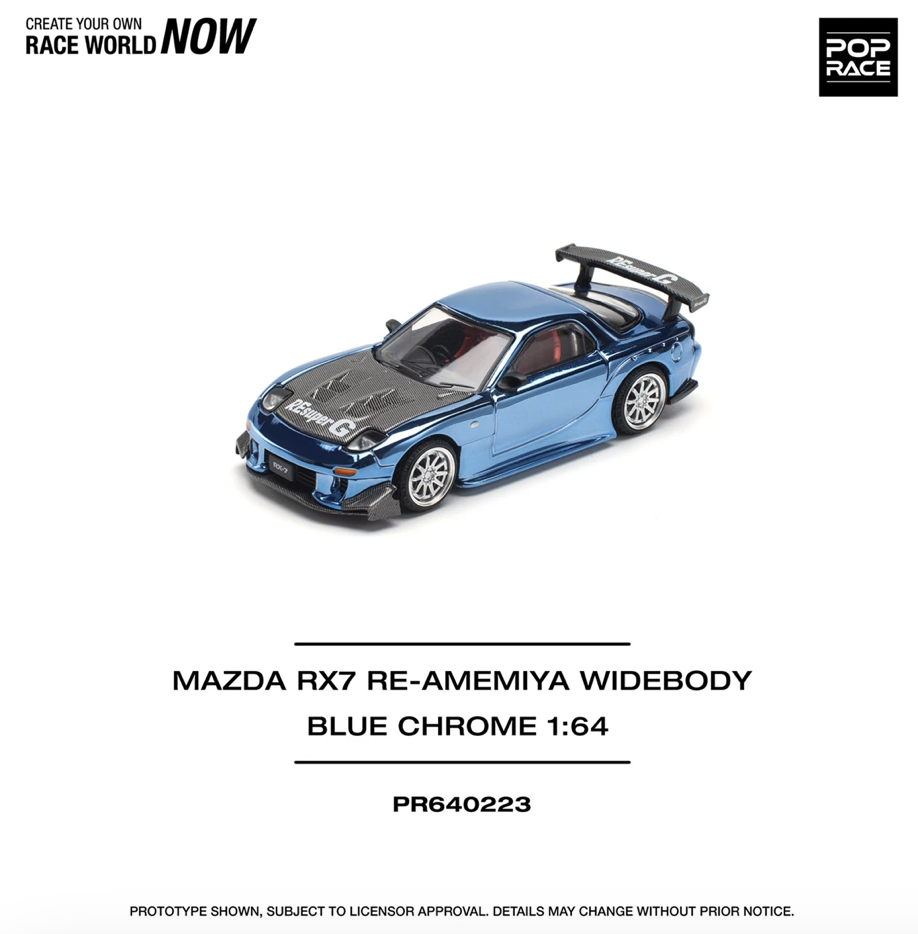 【預訂】Pop Race Mazda RX7 Ream Emiya Widebody Blue Chrome
