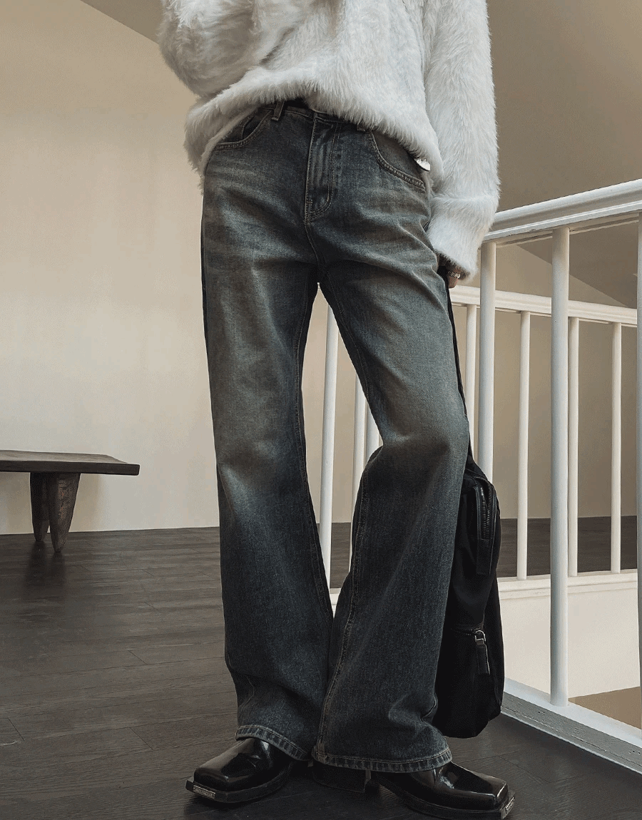 水洗靴型牛仔褲