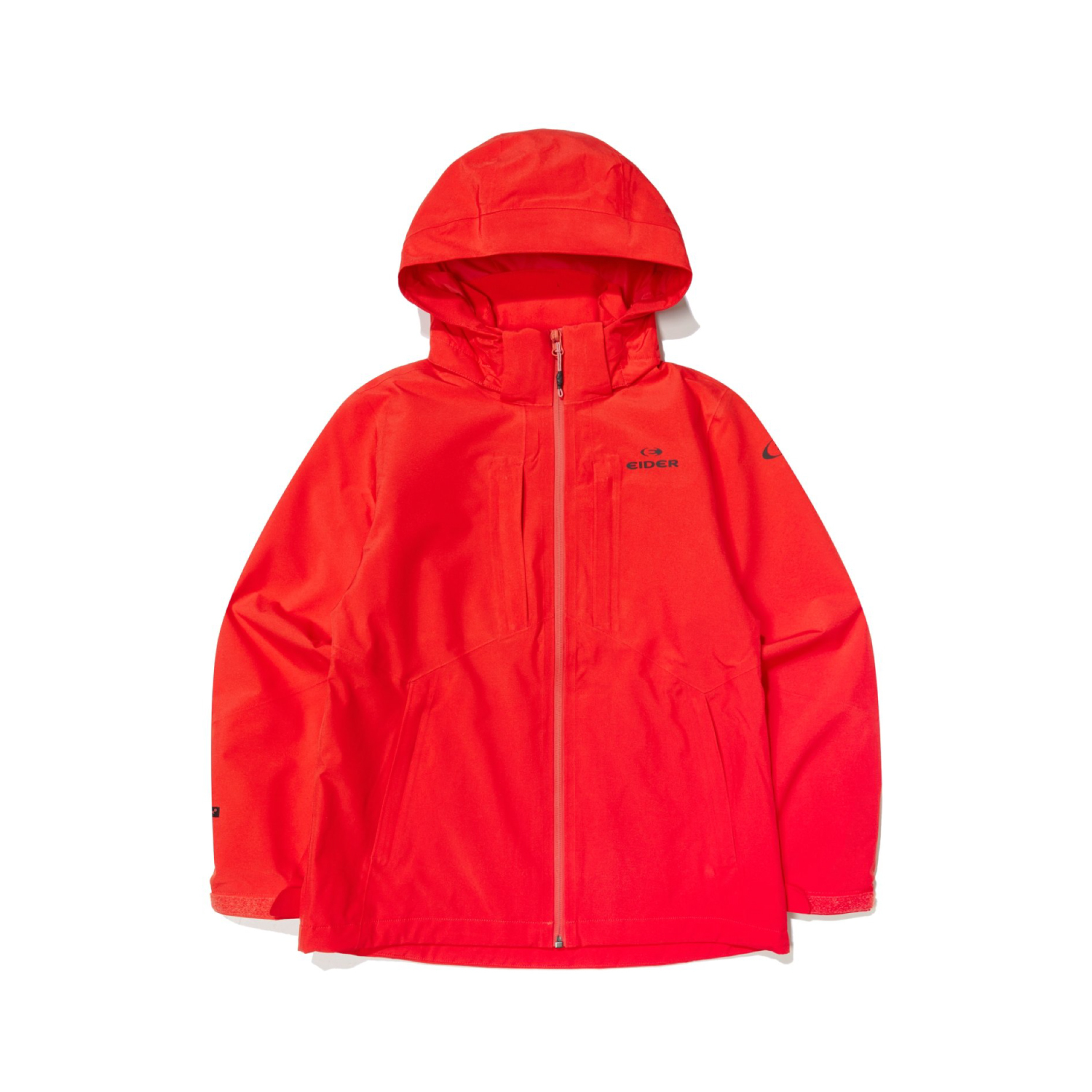 【EIDER】女2L DEFENDER防風防水連帽外套/24EDWU24101-[熱情紅、燕麥灰]