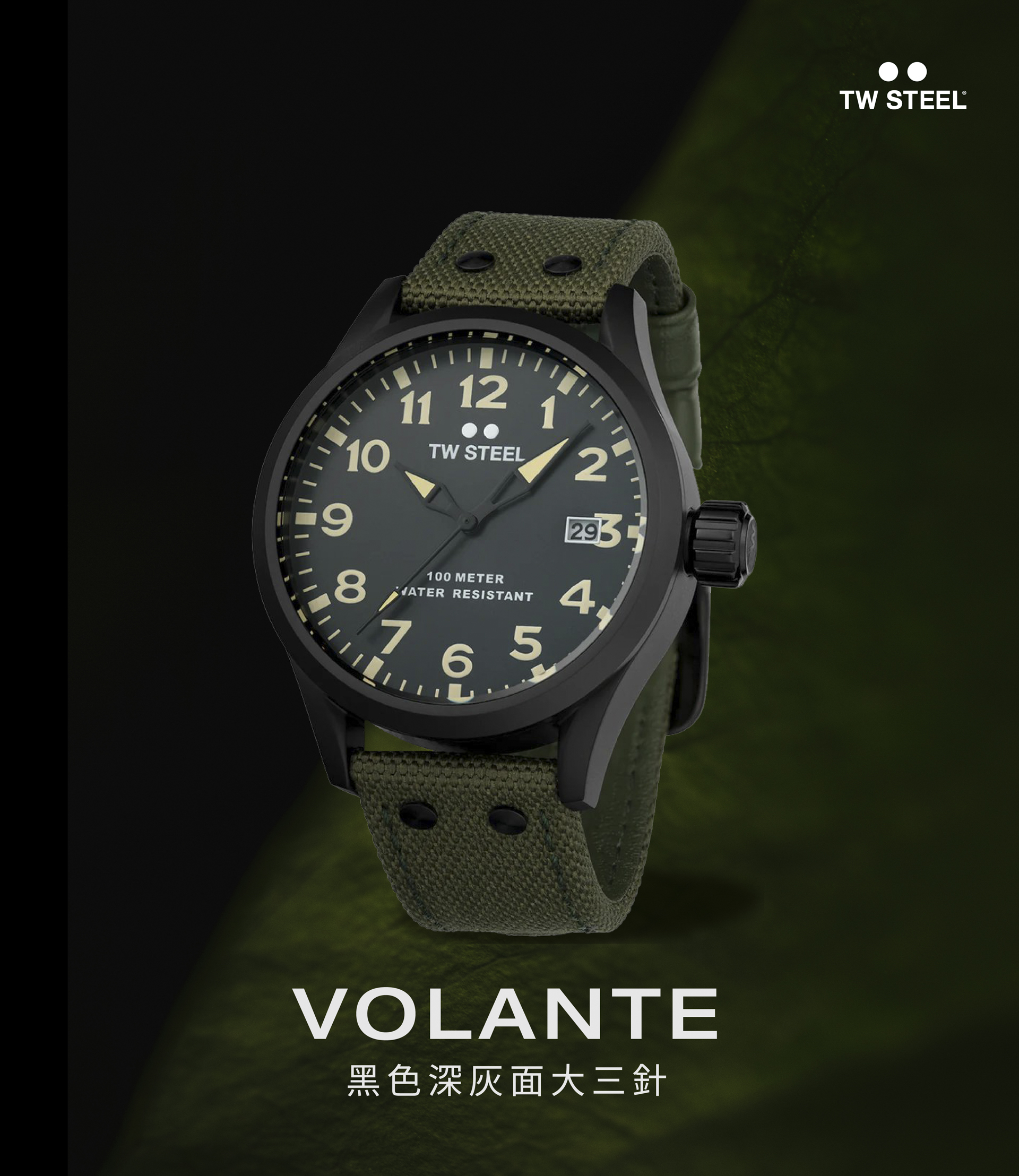 TW Steel VOLANTE 黑色深灰面大三針 VS102