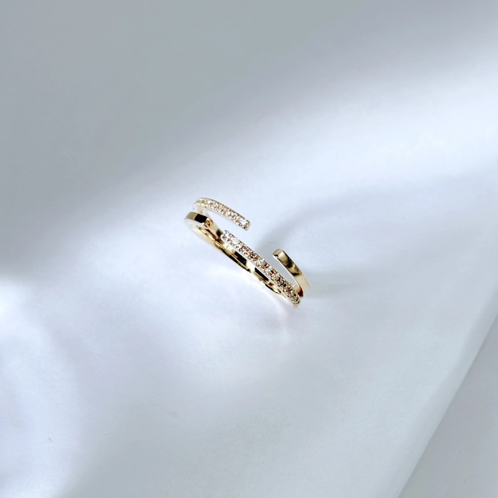 【me.luxe】K10雪影光環-鑽石10分戒