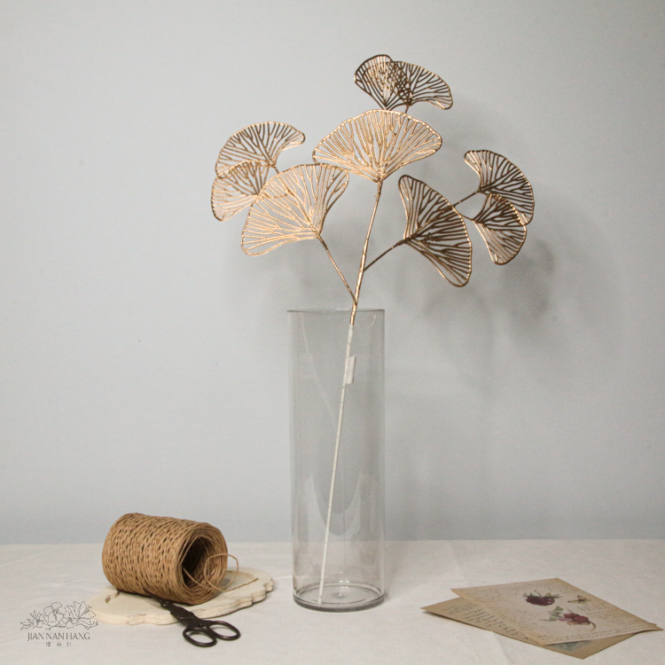 人造葉 三叉銀杏葉 金