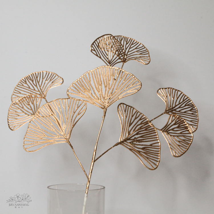 人造葉 三叉銀杏葉 金