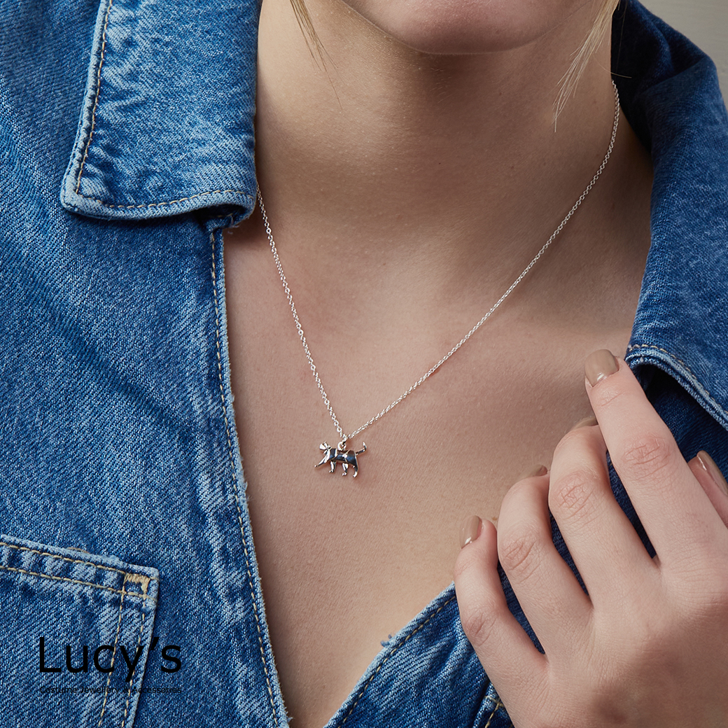 純銀摺紙系列｜散步貓 耳環/項鍊 (107048/107049)