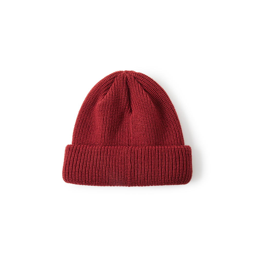 中性- C-LIFE  LOGO 刺繡針織毛帽-深紅色（U4DACCU28L8）