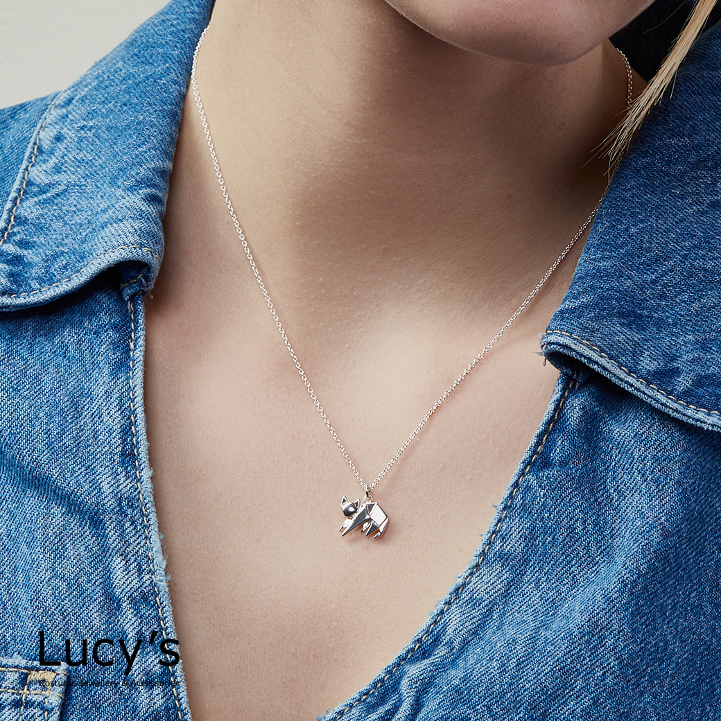 純銀摺紙系列｜踏踏貓 項鍊/耳環 (112969/112970)