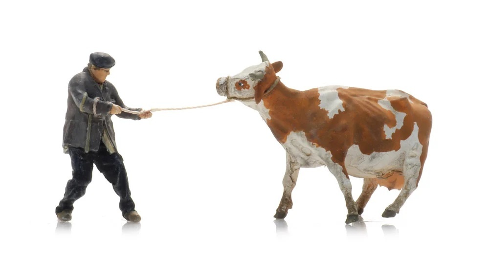 Artitec 5870031 HO規 Farmer with obstinate cow 農夫與牛