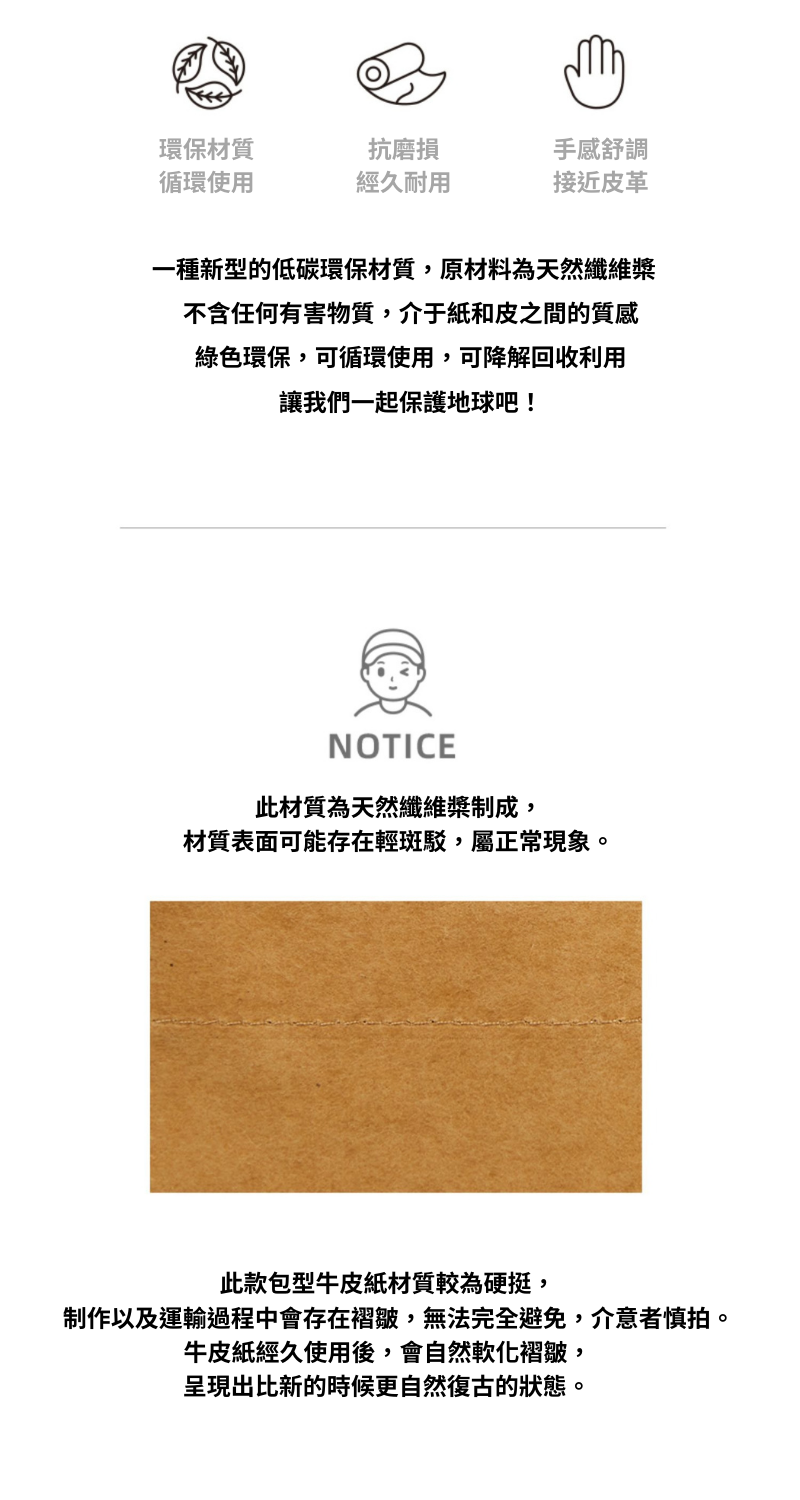 Finerworld 可水洗牛皮紙復古雙肩背囊