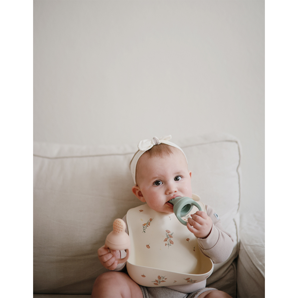 美國mushie 矽膠食物學習棒(2入)-Blush