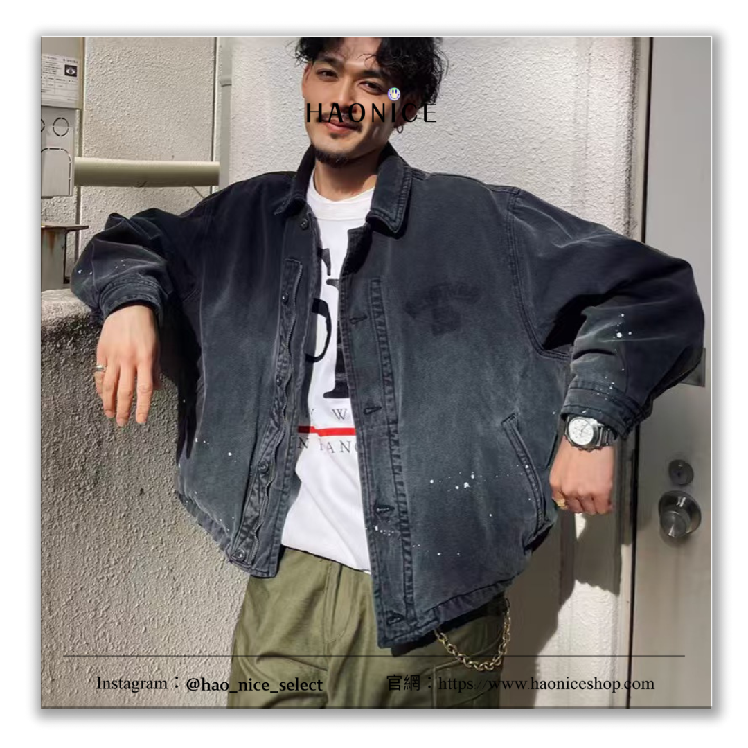 【HAO NICE】日系潮牌nautica長袖 工裝外套  重磅帆布外套水洗做舊復古風 秋天必備單品🔥